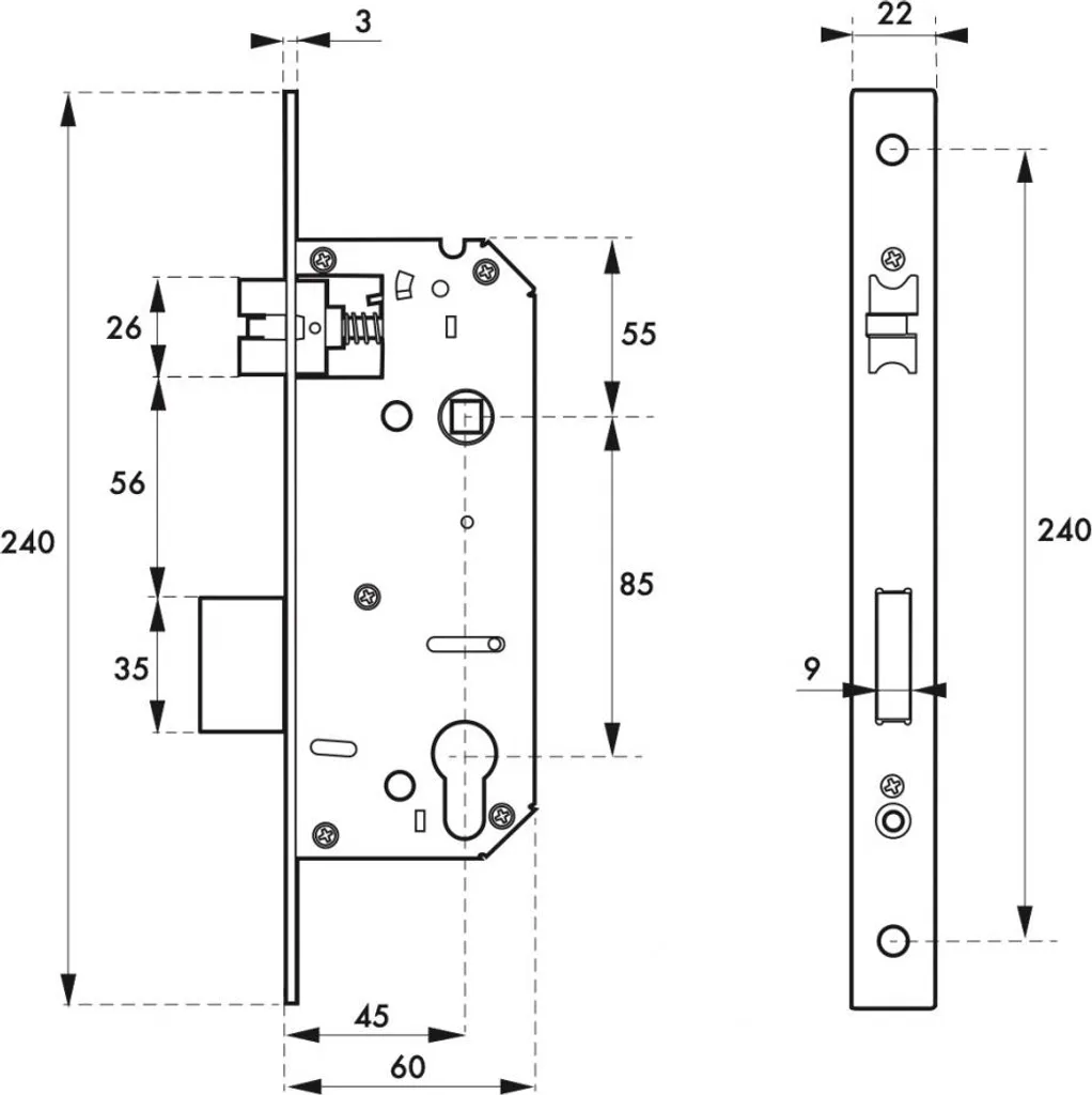 Serrure à larder en inox Intelock compatible poignées électroniques - 2