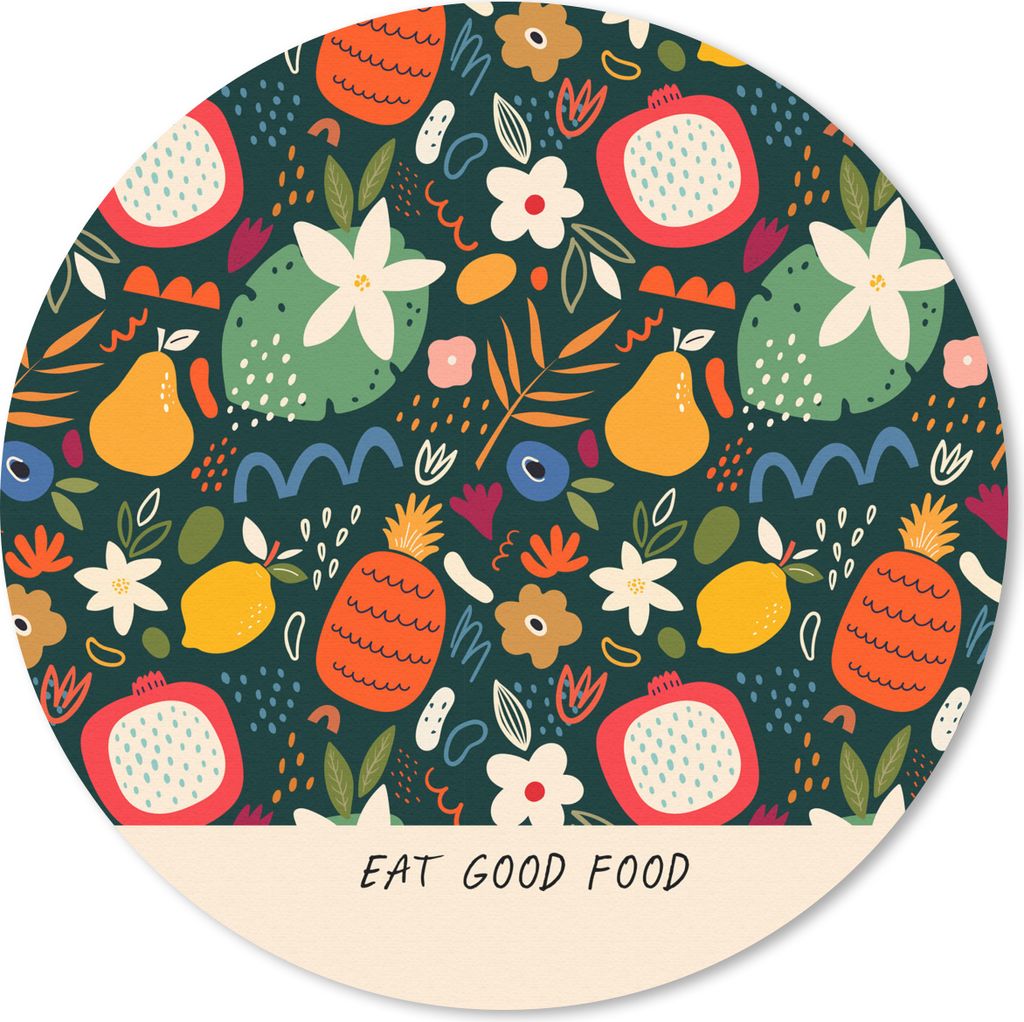 MuchoWow Mauspad Mousepad Sprichwörter - Gutes Essen essen - Zitate 40x40 cm - Mousepads - Maus Mat - Pad - Mausunterlage - Schreibtisch Accesso...