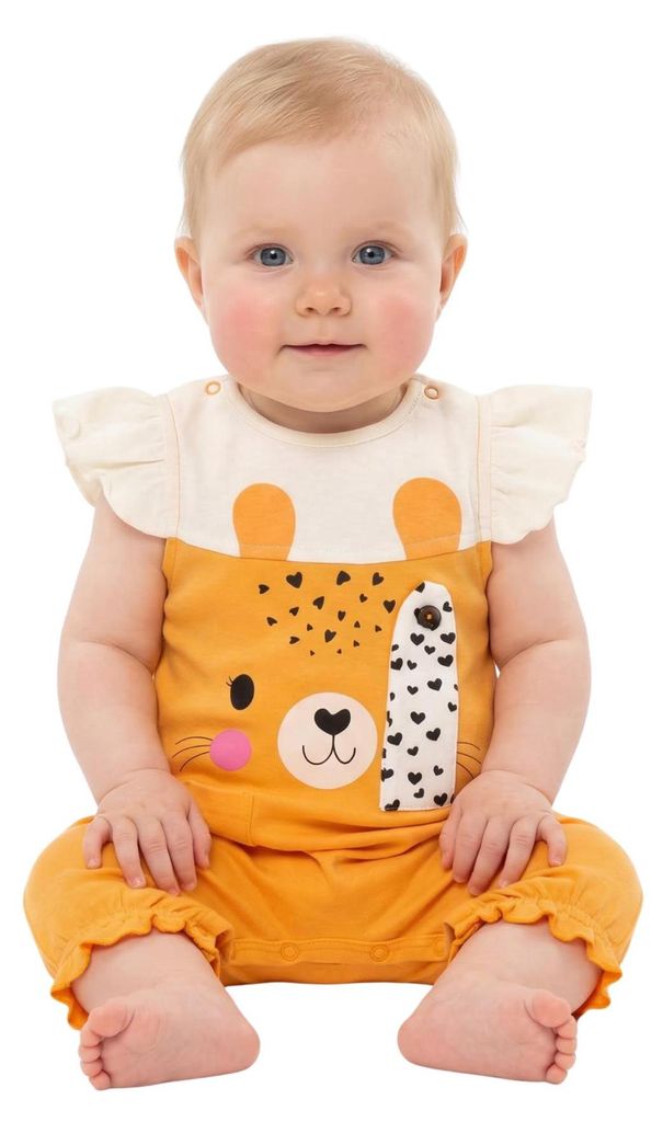 Mod Kids | Schlafanzug Kombinzon Für Mädchen - Orange - Größe 86 - 100% Baumwolle - Strampler Für Mädchen
