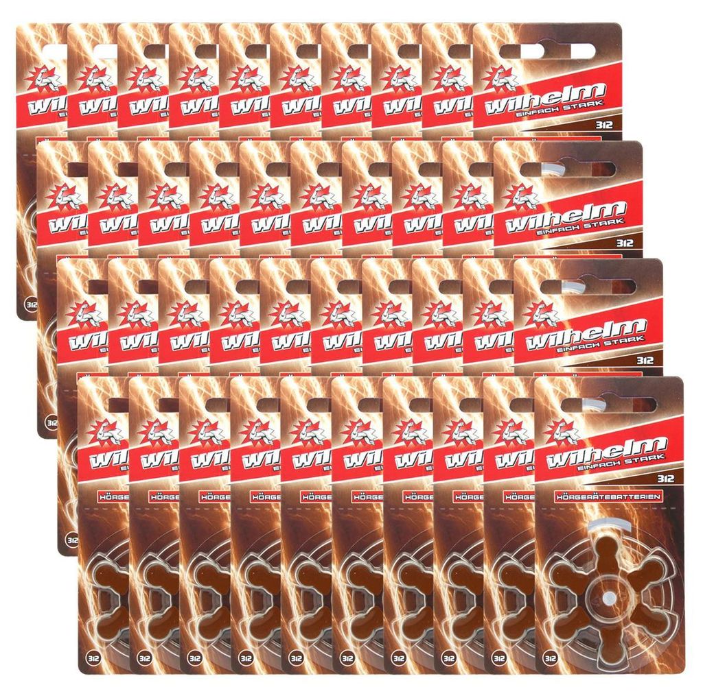 240 x WILHELM Hörgerätebatterien Typ 312 braun Produktbild 