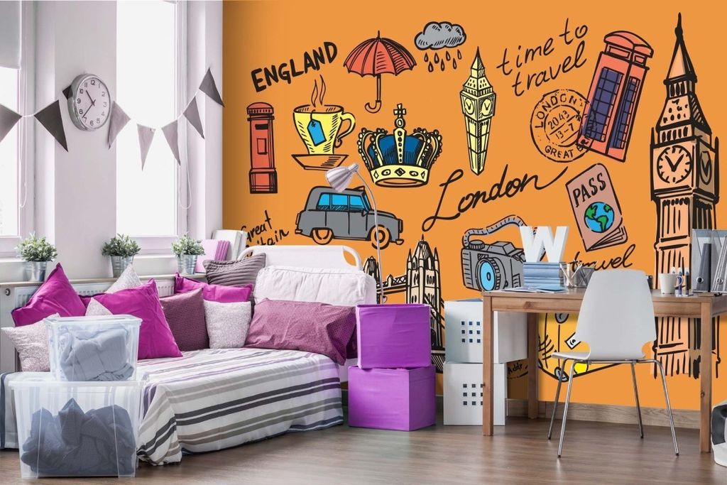 Vlies Fototapete SAMMLUNG GROßBRITANNIEN 375 x 250 cm (inkl. Kleister) - Vlies Tapete, Wandtapete, Wandbilder - Tapete für Wohnzimmer Schlafzimme...