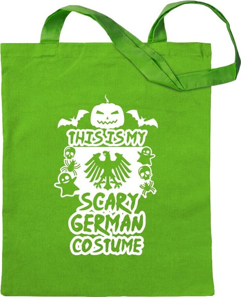 Kiwistar - Baumwolltasche - hellgrün - My Scary German Costume - Tragetasche Stoffbeutel Umhängetasche Langer Henkel