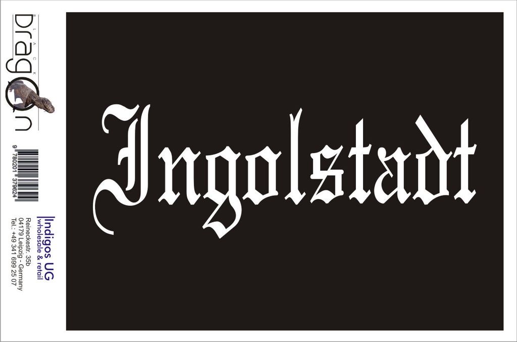 Aufkleber / Autoaufkleber - JDM / Die cut / Auto / OEM - Stadt Ingolstadt - 200x70mm gelb - Heckscheibe / Heckscheibenaufkleber
