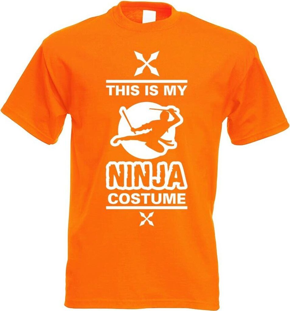 Kiwistar - T-Shirt - orange - This is My Ninja Costume Motiv Bedruckt Funshirt Design Print - mit Motiv Bedruckt - Funshirt Design - Sport - Freize...