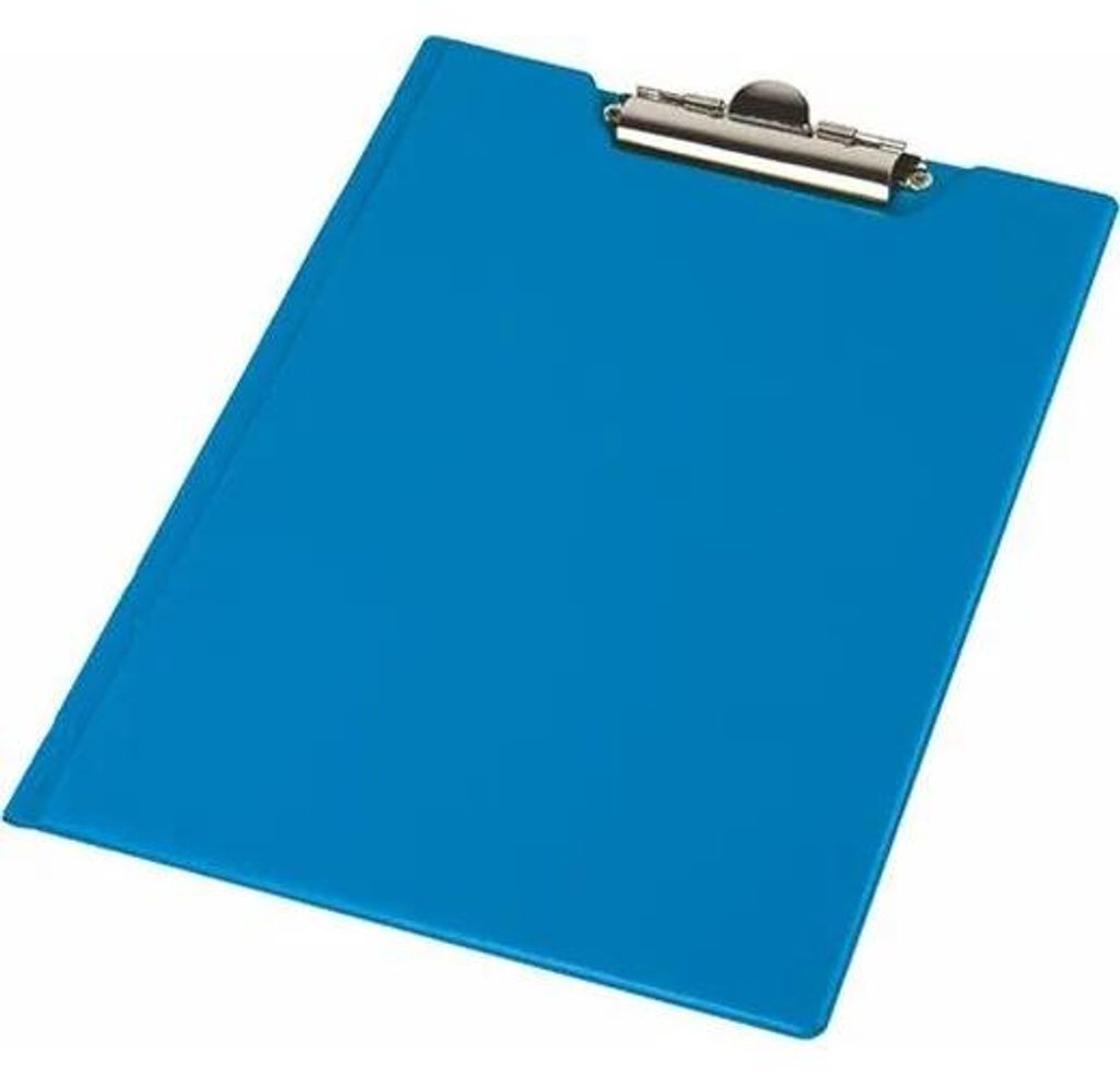 Cartella per appunti A4 PVC foil lino goffrato colorato blu Immagine del prodotto 