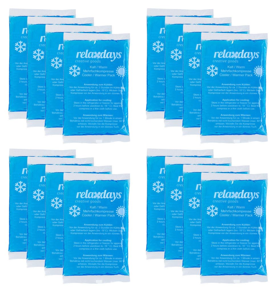 Coussins rafraîchissants Relaxdays, lot de 16, compresses Image du produit 