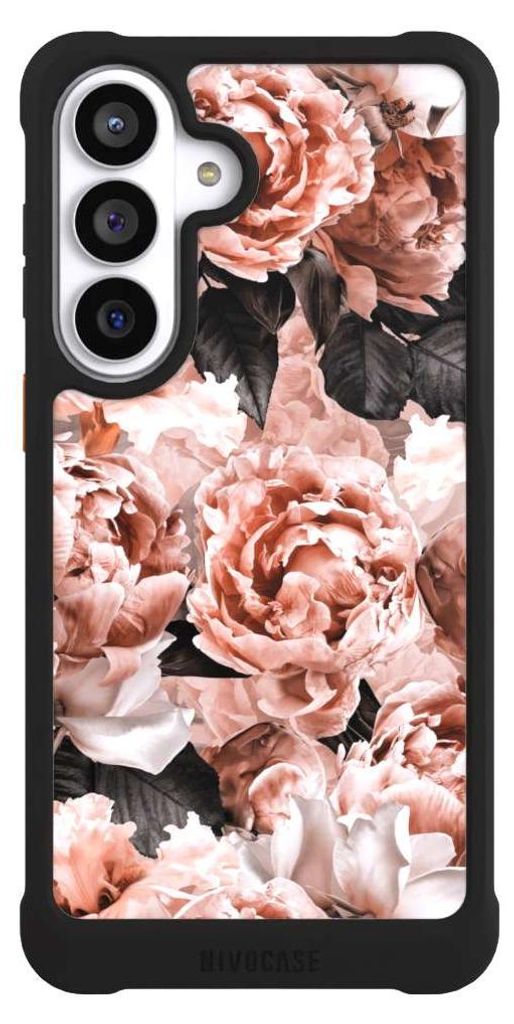 NIVOCASE Hülle für Samsung Galaxy S26+ Stoßfeste Handyhülle NIVOmax Case Schwarz Blume Rose Vintage