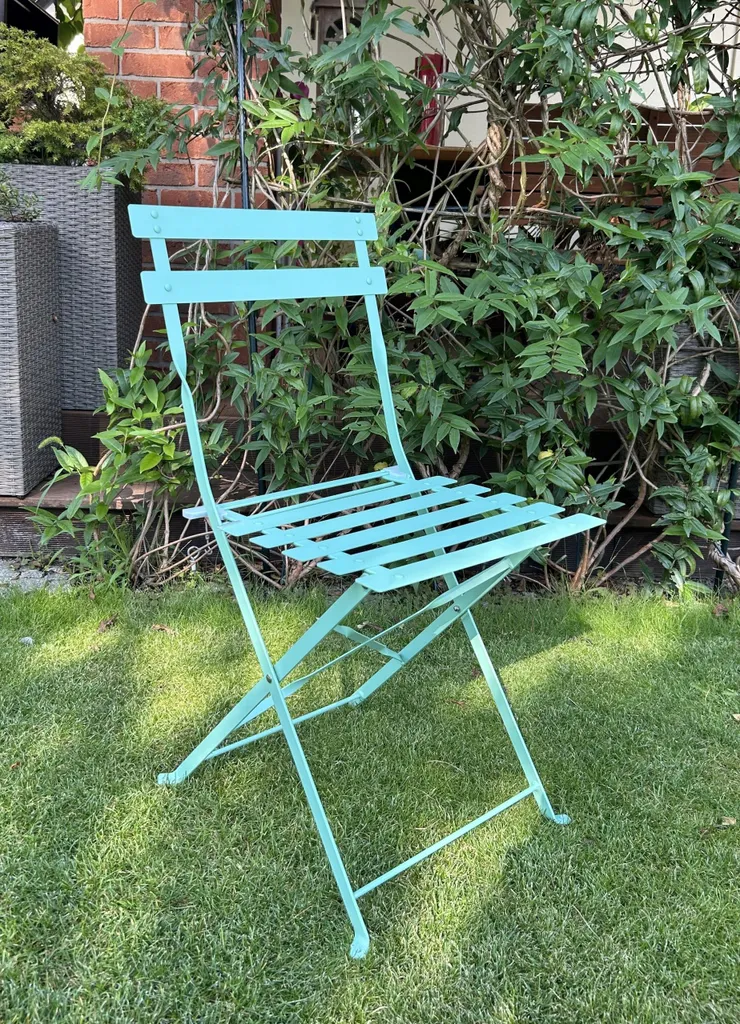 Set da Giardino SEMPLICI in Metallo Verde Menta - Stile Retrò 3 Pezzi - 5