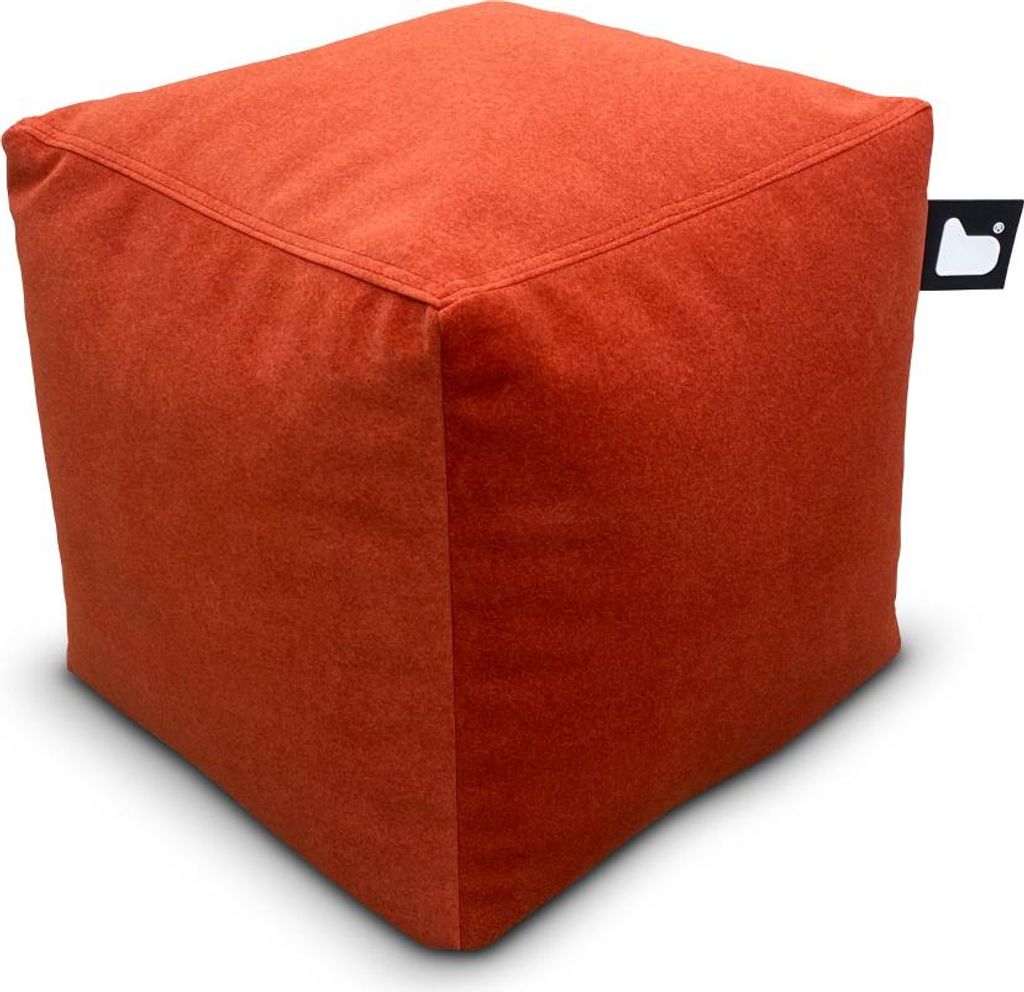 Extreme Lounging - b-box suede - quadratischer Hocker - innen - weicher Wildlederstoff - 40x40cm - Rust