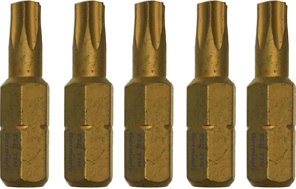 TIN Bit Torx T20 - 5 Stück Germany TX20 Titan Nitrid Beschichtung