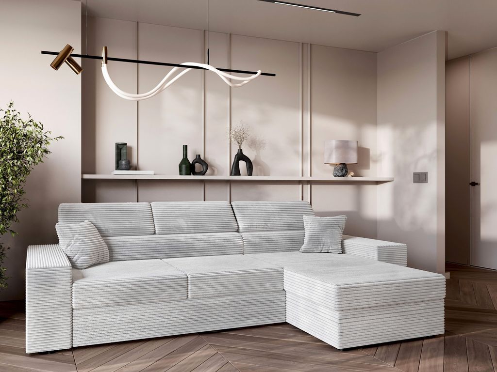 Ecksofa AMIRA - Esche, rechte Ecke