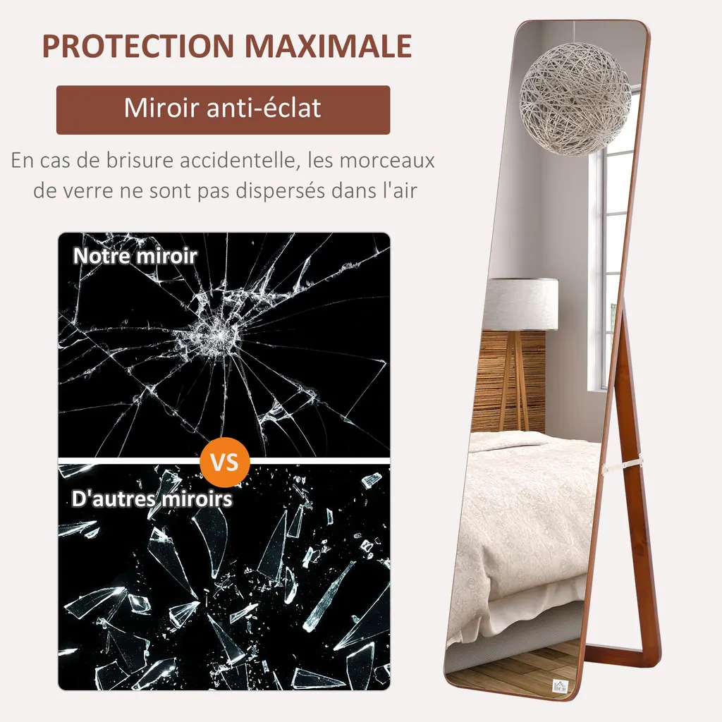 Miroir pour dressing et chambre 160 cm - Solution gain de place et style