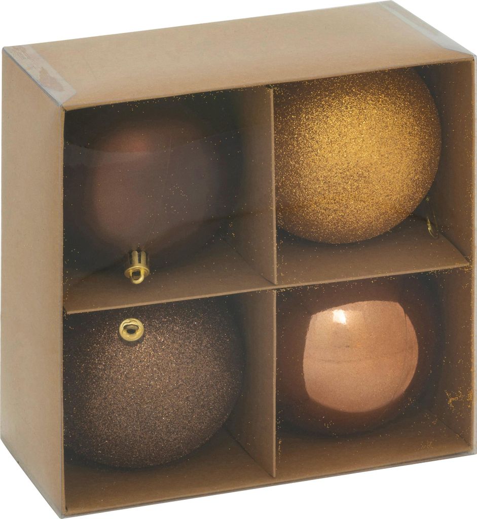 Christbaumkugeln, Ø 10 cm, 4er-Set