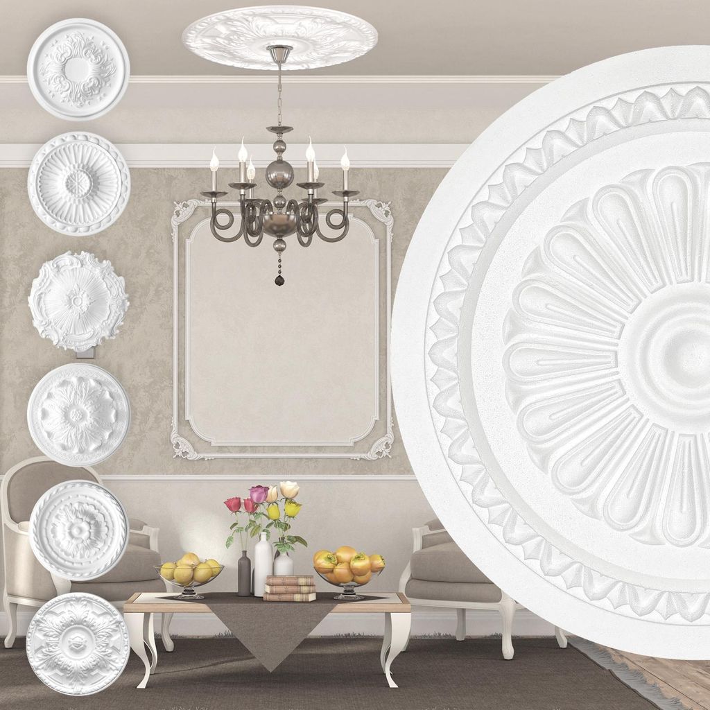 Marbet Design Stuckrosette aus EPS Styropor, weiß - Produktbild 