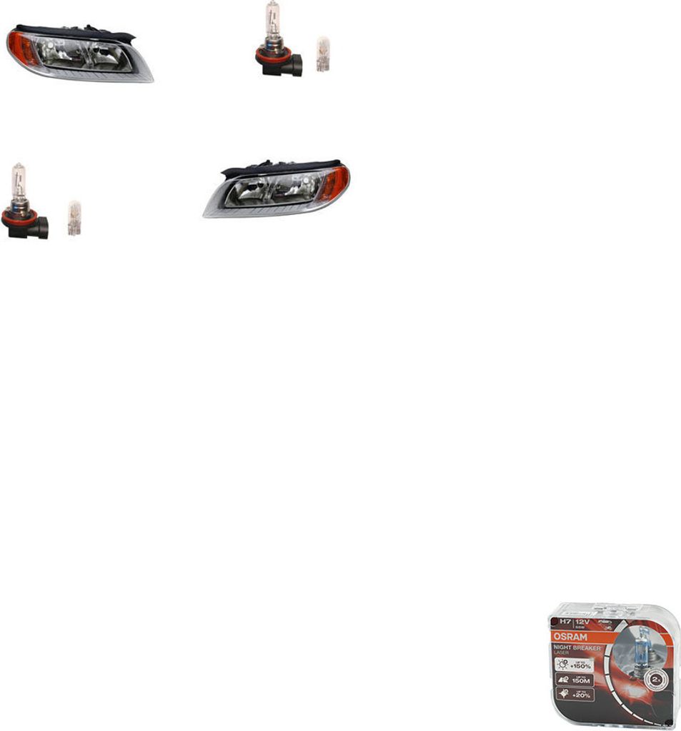 Johns, Scheinwerfer + Osram Night Breaker Laser passend für Volvo V70 08/07- Satz L R 31214351 31214352