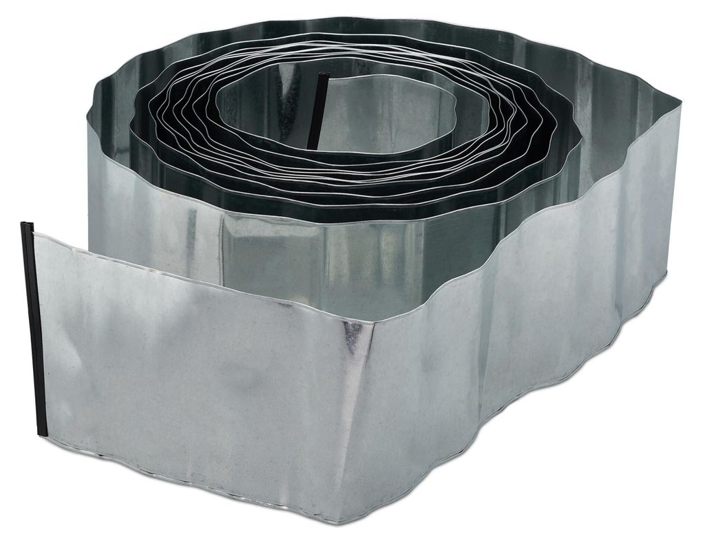 Relaxdays Rasenkante 10m, Beetbegrenzung aus Metall, Produktbild 