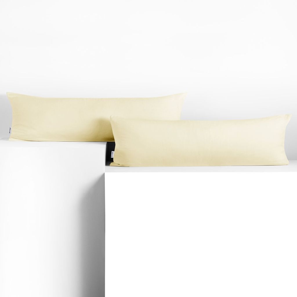 Seitenschläferkissenbezug 2er Set 20x120 cm Kissenbezug Kissenbezüge Baumwolle Seitenschläfer Stillkissen Creme