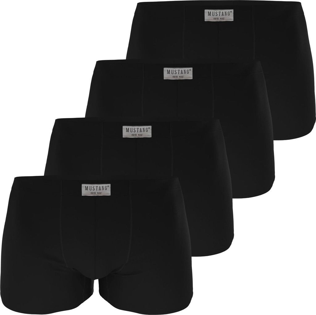 Herren Boxershorts schwarz von Mustang Retropants im 4er Vorteilspack