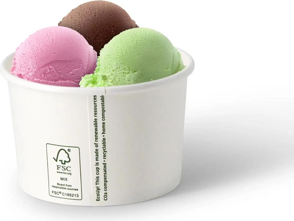 Eisbecher aus Papier, weiß, 270 ml, Durchmesser 92 mm, 50 Stück.