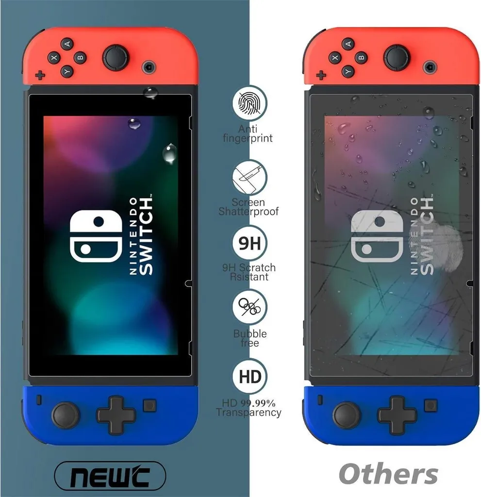 Pellicola Vetro Temperato Premium Nintendo Switch - Set 3 Pezzi HD - 5