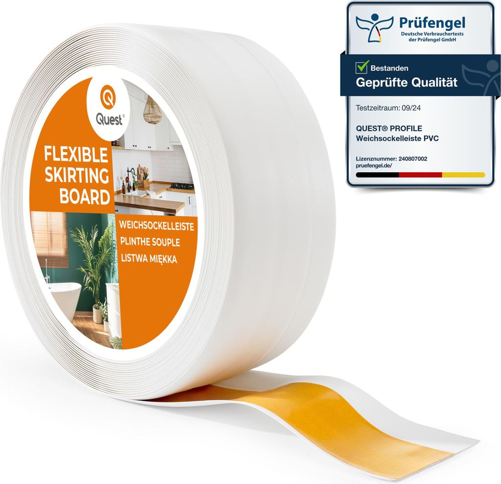 Battiscopa autoadesivo 50x20 mm in plastica, battiscopa Immagine del prodotto 