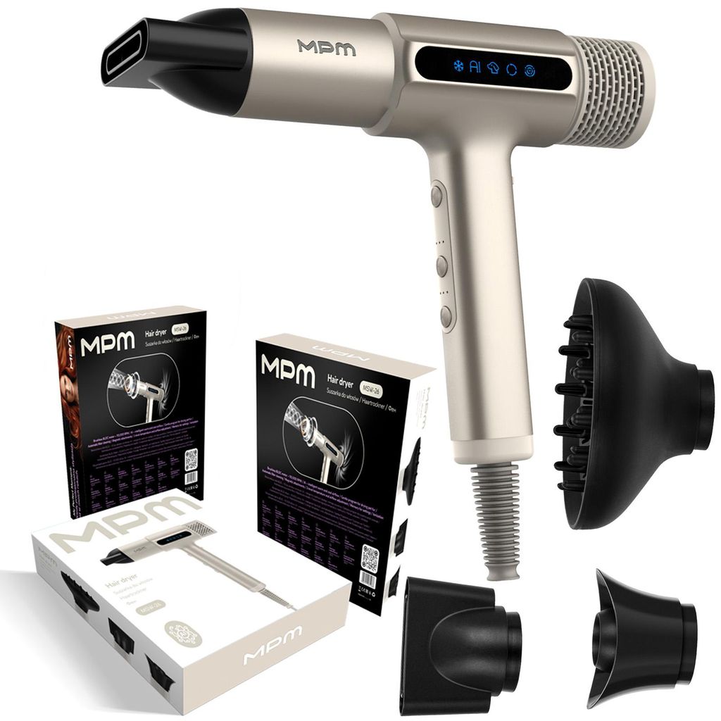Haartrockner mit KI-Funktion, Ionisierung, Diffusor, Luftstrom, GLOW&flow MPM MSW-26