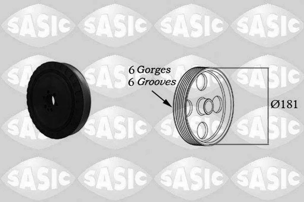 Poulie de Vilebrequin SASIC 2156039 pour Thesis Lybra Kappa OE 55217328