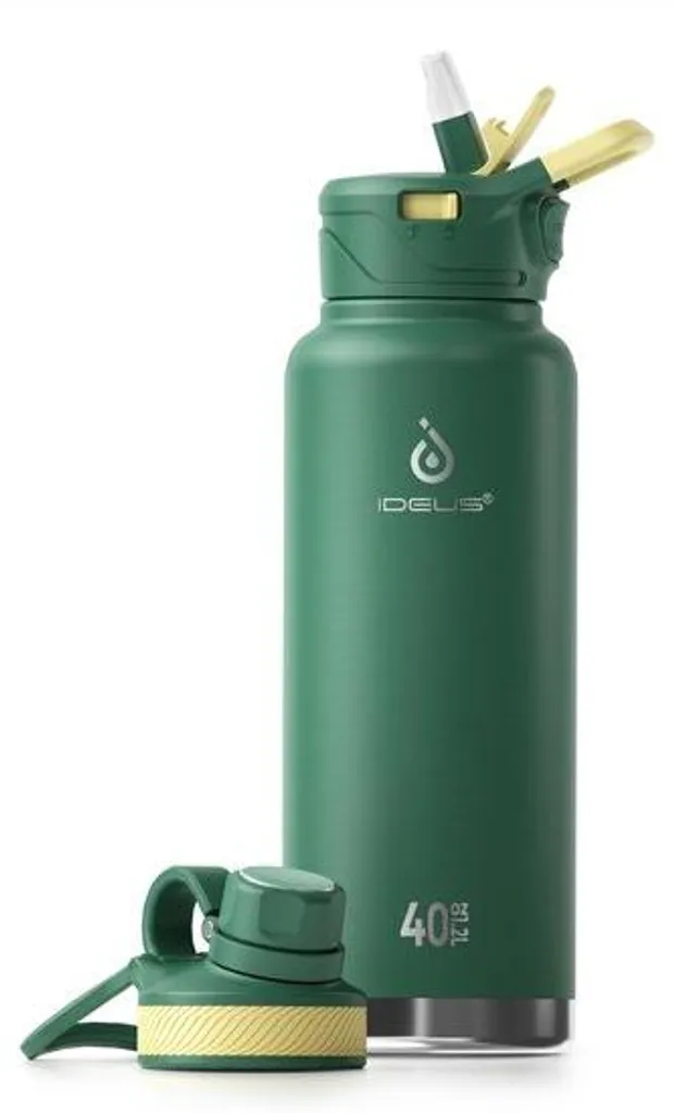 Gourde isotherme anti-fuites 40 oz inox pour garder l'eau fraîche 24h vert