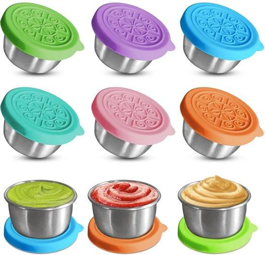 Pots à sauce en acier inoxydable 50ml, lot de 6 mini boîtes sans aucun BPA