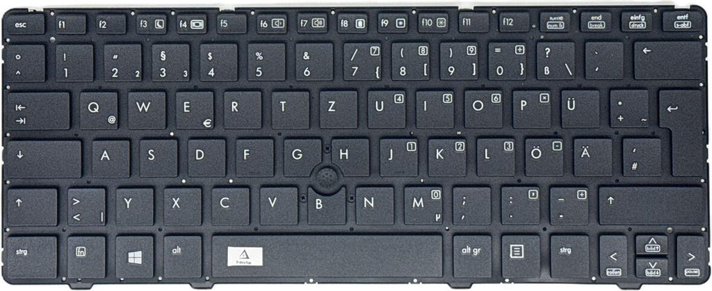 DEUTSCHE - Tastatur Schwarz mit Trackpoint ohne Rahmen kompatibel für HP EliteBook 2570p (C5A40EA)