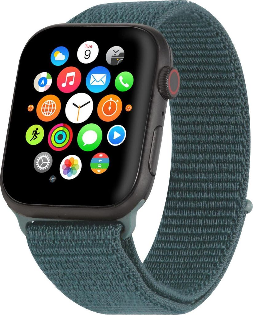 Nylon Armband für Apple Watch Series 5 mit 44mm in Grün verstellbares elastisches Stoff Sport Band, passend für iWatch