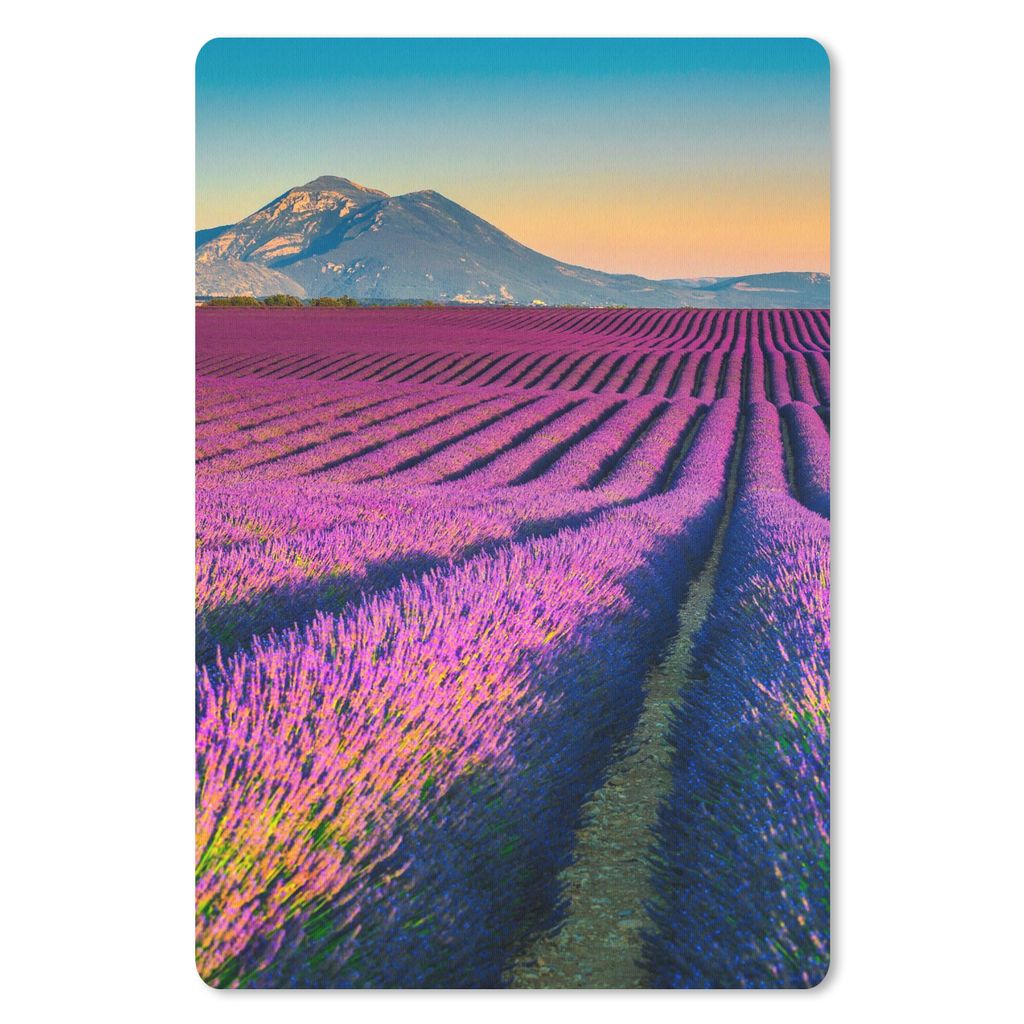 MuchoWow Mauspad Mousepad Lavendel - Berg - Blumen 40x60 cm - Mousepads - Maus Mat - Pad - Mausunterlage - Schreibtisch Accesoire