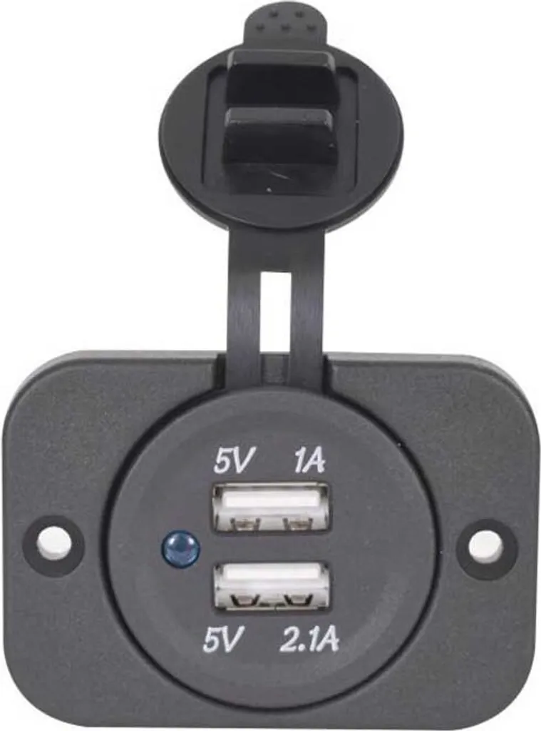 Prise USB encastrée Euromarine 3.1A Argent One Size pour Bateau et Van