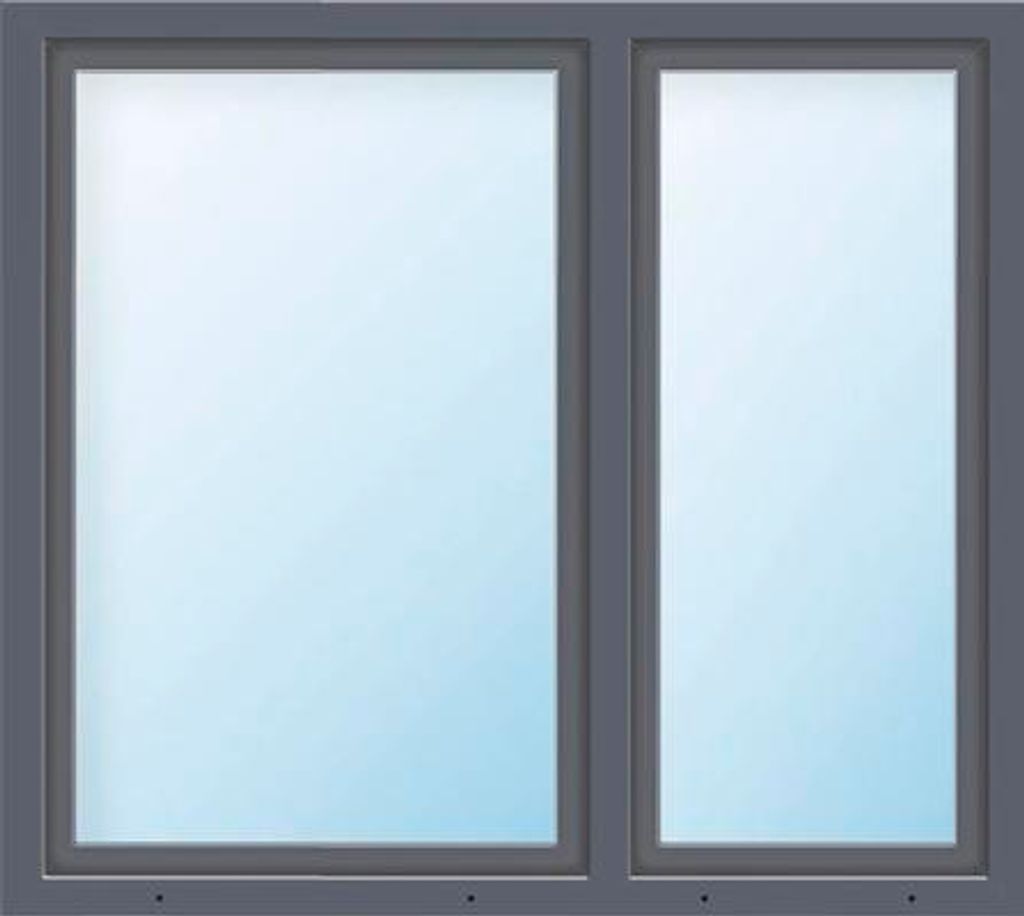 ARON Basic+ Kunststofffenster 2 Flügelig (Dreh-Kipp/Dreh-Kipp) asymmetrisch Links mit festem Pfosten ESG 120x170 cm RAL