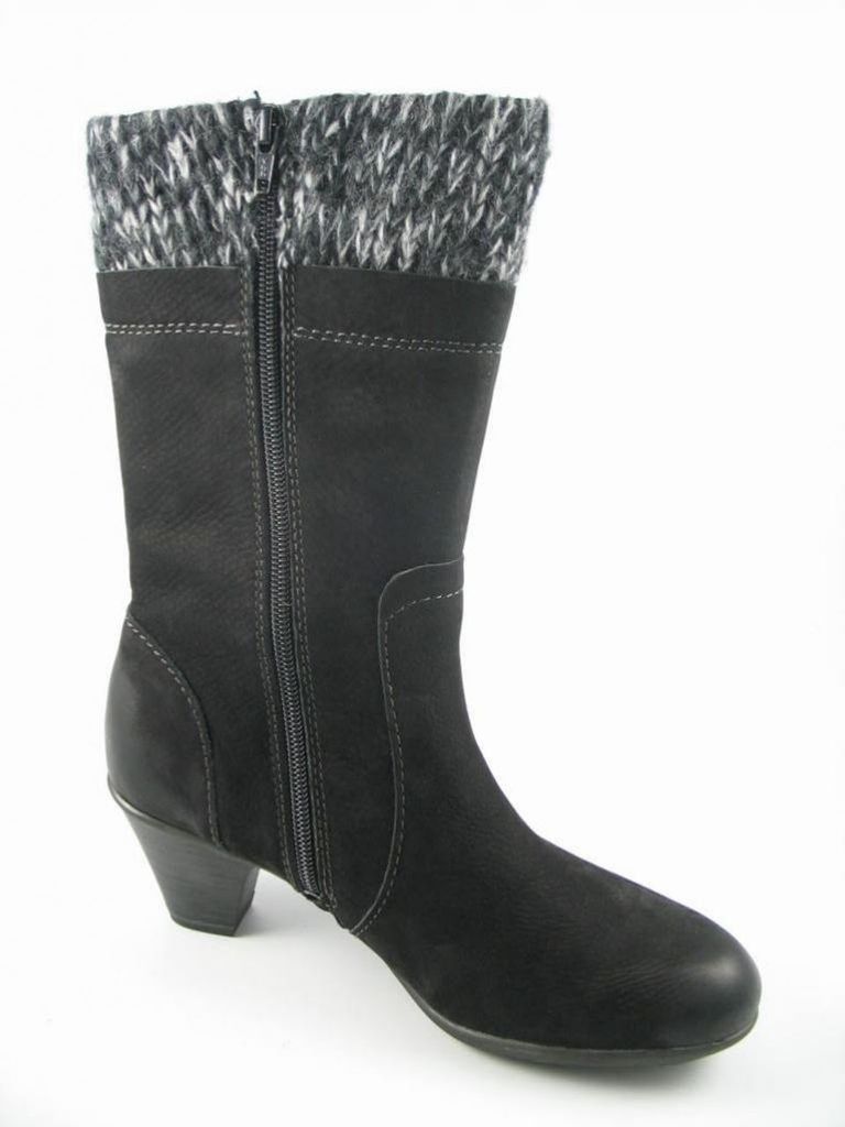 Jana Damen Schaftstiefel gefüttert schwarz Gr. 7