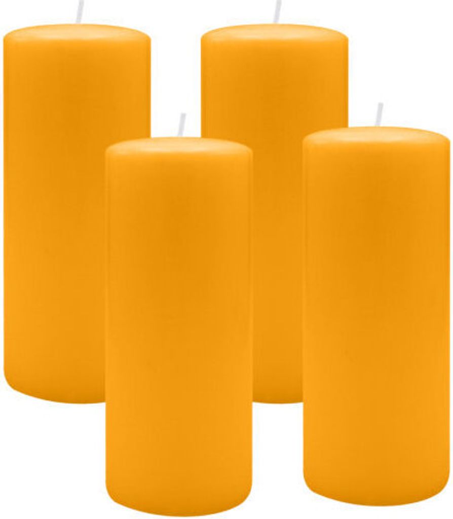 4er Set Adventskranzkerzen Mais Gelb/Orange Ø 60 x 200 mm