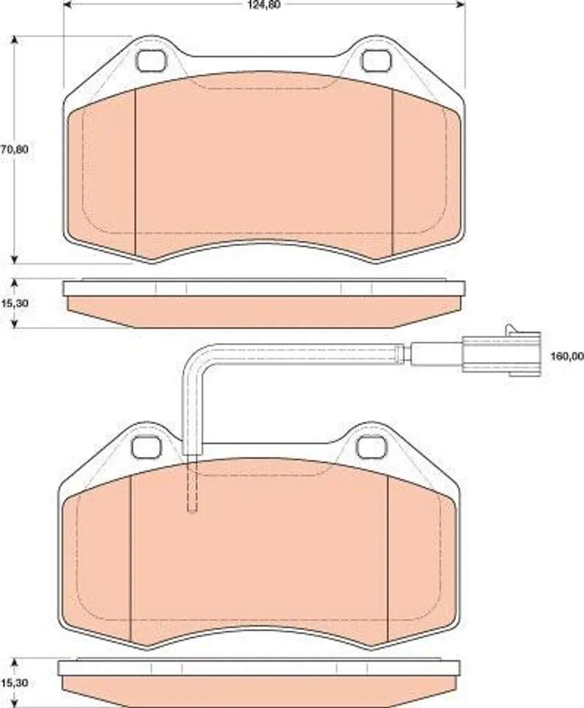 Plaquettes de frein anti-sifflement TRW GDB1812 pour Alfa Mito