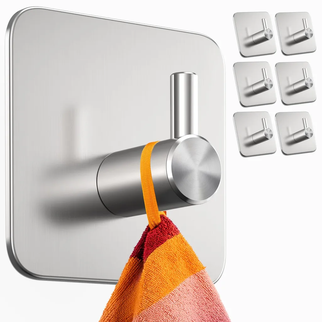 Porte-serviette de cuisine et salle de bain à visser en inox argenté