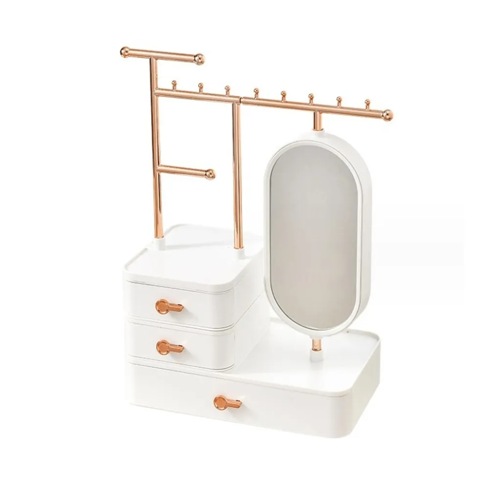 Organizzatore Gioielli Bianco PD60B con Specchio e Cassetti | Offerta