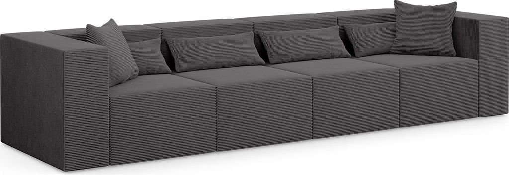 4-Sitzer Couch Nova - 360x105x76cm modulares Couch fur Wohnzimmer, Dunkelgrau