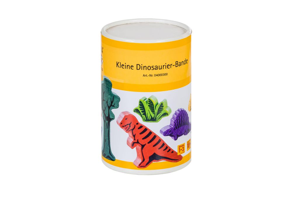 Holztier Kleine Dinosaurier-Bande bunt BxHxT 9x14x9cm NEU