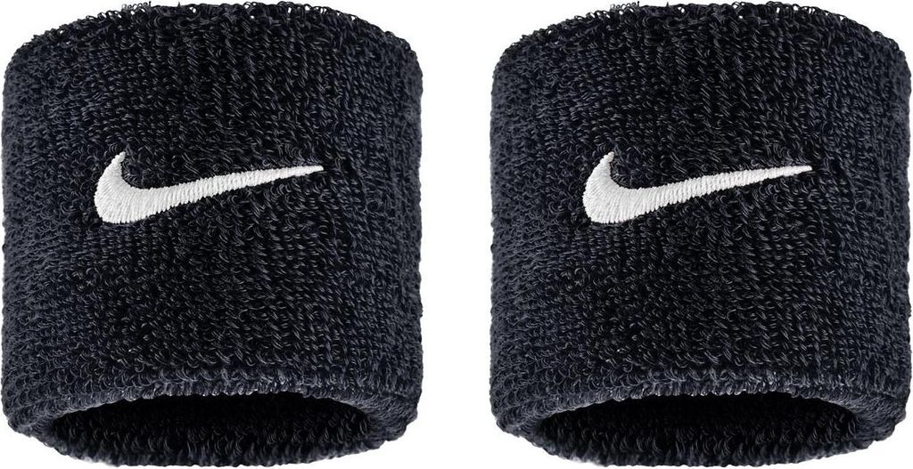 Nike - "Classic" Schweißband, Swoosh (2er-Pack) CS2574 (Einheitsgröße) (Schwarz)