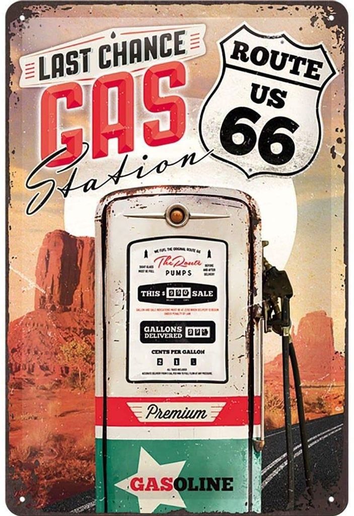 Nostalgic-Art - Plaque en métal 20 x 30cm - US Highways - Image du produit 