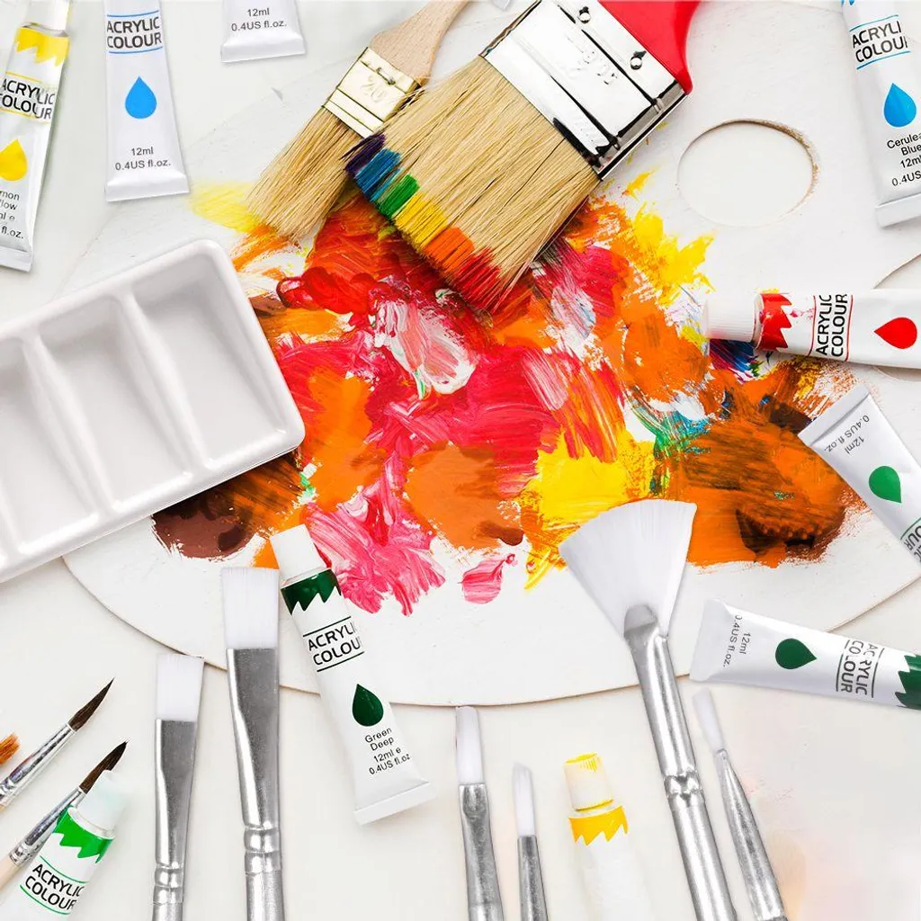 Tucocoo Kit di pittura a olio fai da te su tela con pennelli e pigmento acrilico
