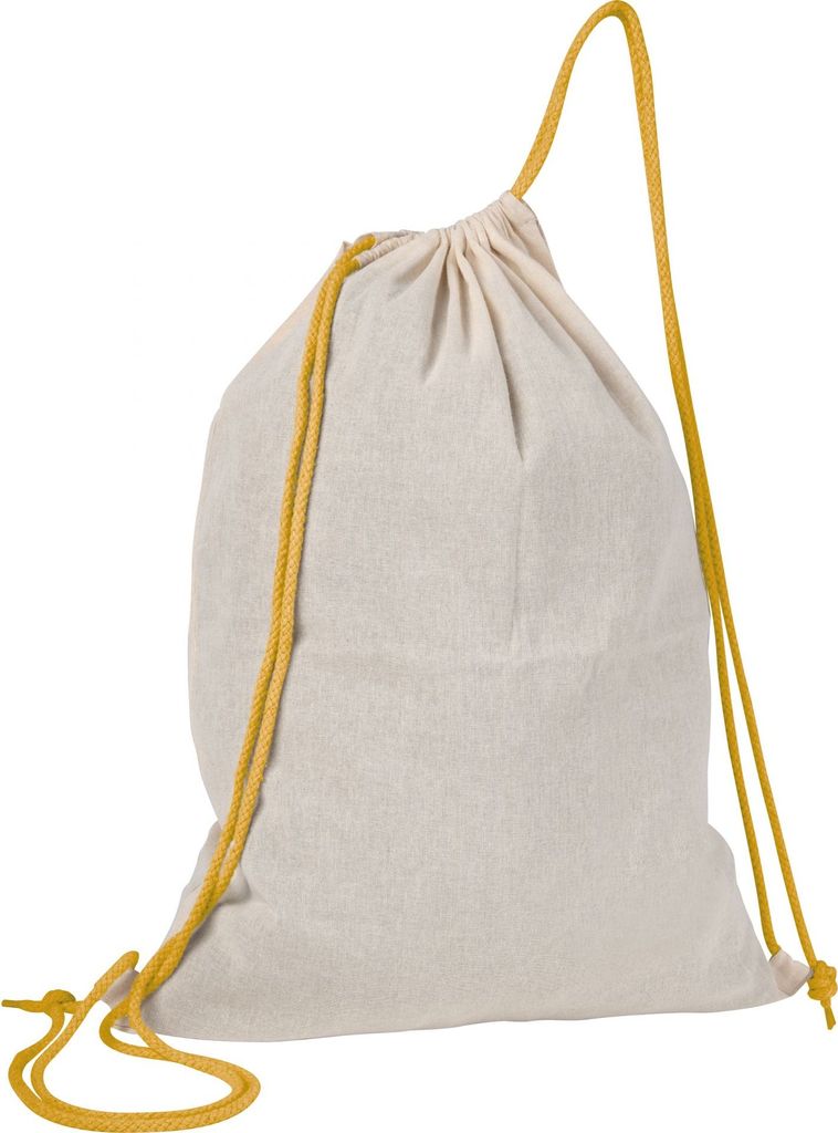 Baumwolle Gymbag / Sportbeutel / Turnbeutel / weiß mit Produktbild 