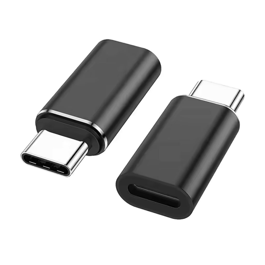 8 Pin iPhone Buchse auf Typ C USB-C Adapter Stecker Lightning Ladegerät Konverter Schwarz