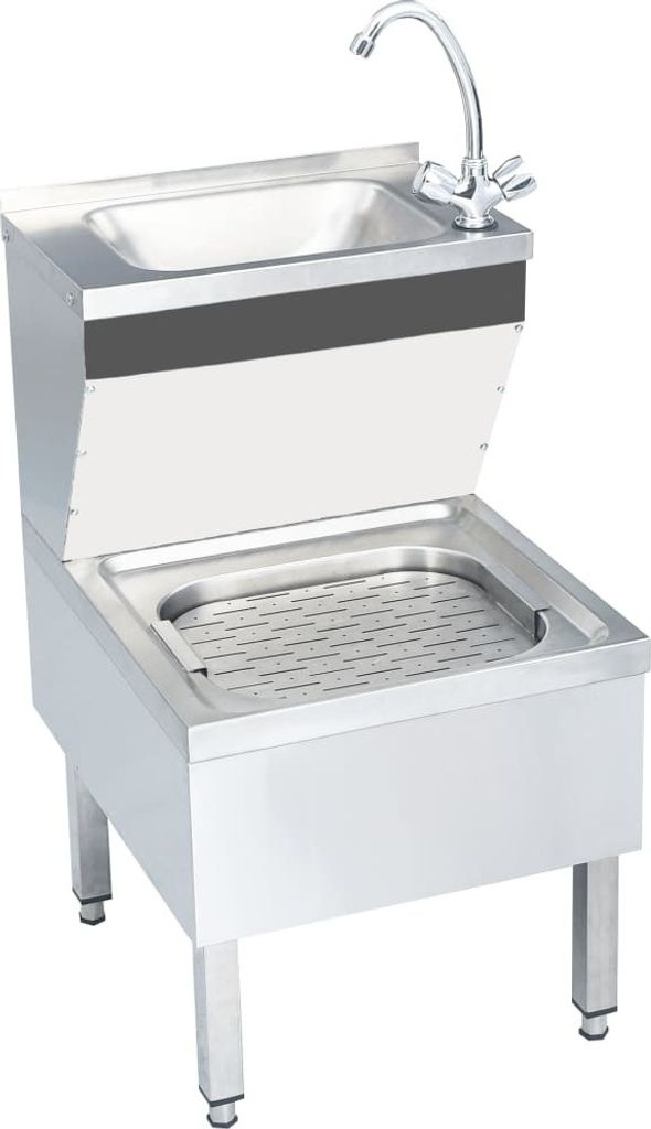 Gastro-Handwaschbecken mit Wasserhahn Freistehend Edelstahl