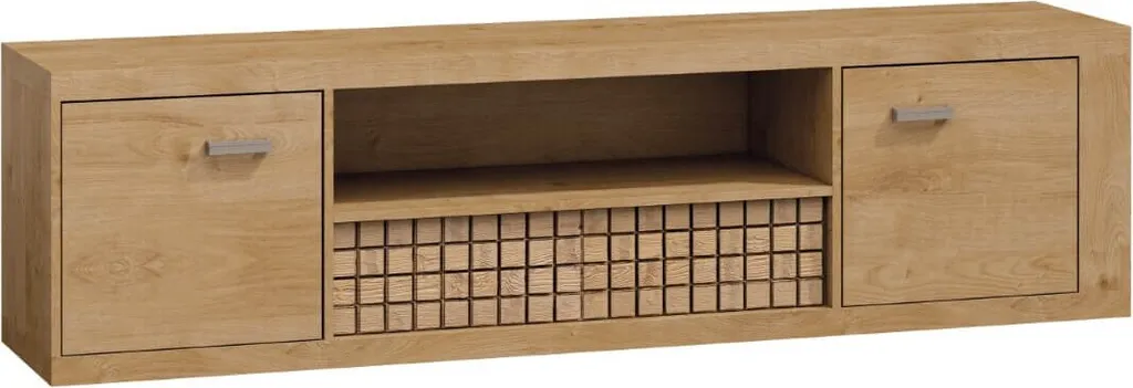 Meuble TV NOLO 196 cm Chêne : Fini le Désordre de Câbles dans le Salon
