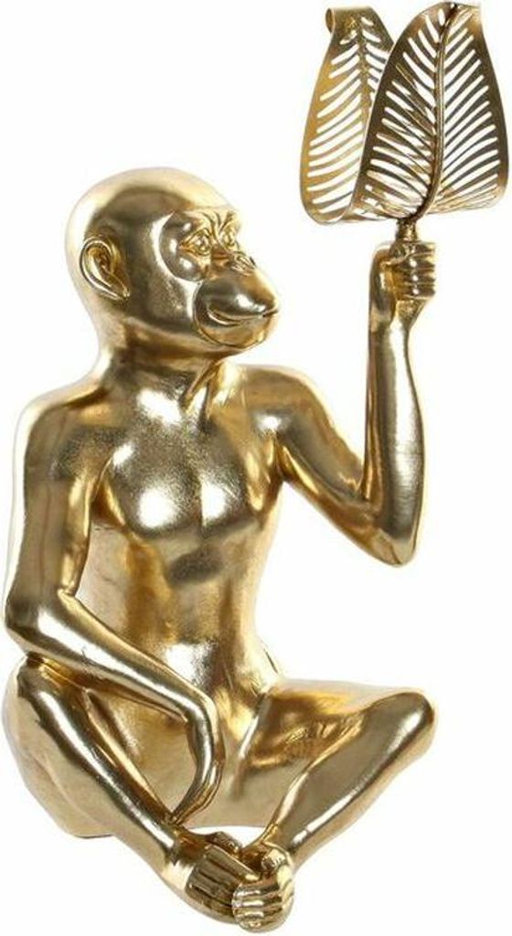 Deko-Figur DKD Home Decor Gold Metall Harz Kolonial Pflanzenblatt (27 x 25 x 43,5 cm)