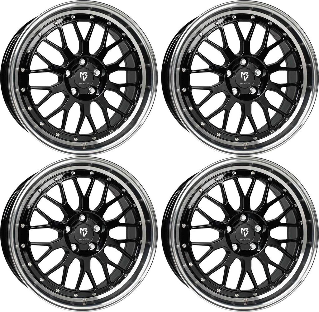 MB Design Felgen LV1 8.5Jx20 ET 45 5x108 Diamant Schwarz 4-LV18520455E-B4 kompatibel mit DS DS4 DS7